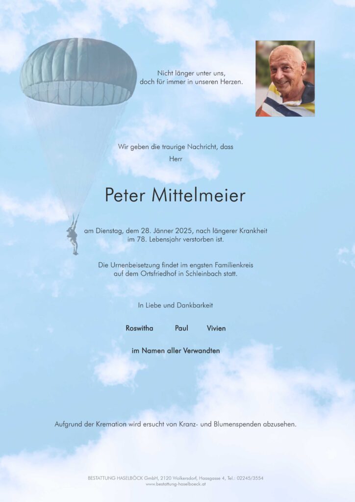 Mittelmeier_Peter_Schleinbach_Parte_Bestattung_Haselböck